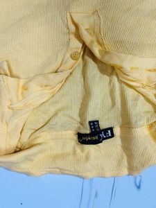Vibrant Yellow Cropped Polo Shirt