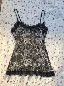 Cute Bandana Print Lace Trim Cami Top