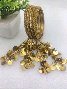 Golden Dangling Bangles
