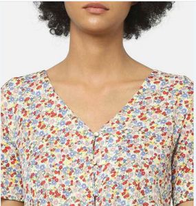 Floral Print Tie-Front Top