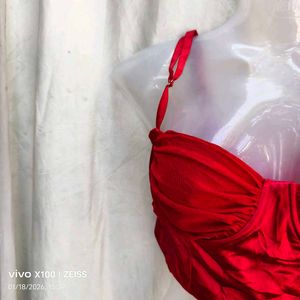 Red Bustier Crop Top