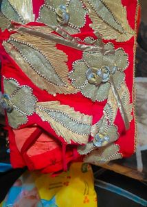 Red Embellished Ethnic Blouse like used only once
