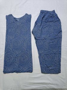 Blue Bandhani Print Kurta with Pants