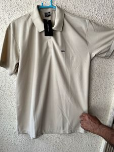 Zara Men's Beige Polo t Shirt newwdtag
