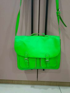 Vibrant Neon Green Satchel Bag