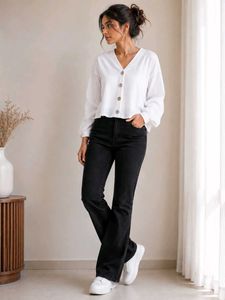 ROADSTER - White Textured Button-Up Top