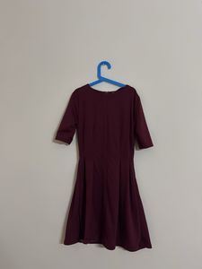 Maroon Fit &amp; Flare Dress