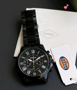 FOSSIL BLACK METAL STRAP WATCH PREMIUM FOR MEN'S