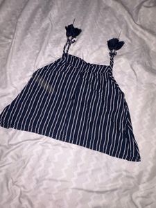 Striped Tank Top with Tie Straps
