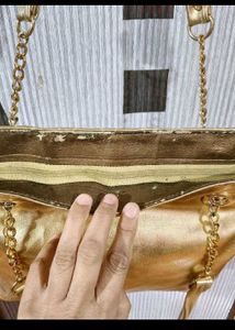 Shiny Gold Quilted Tote Bag