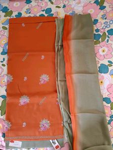 Orange  Kurta Set with Dupatta dress material