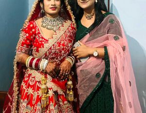 Elegant Party Wear lehenga dark green color