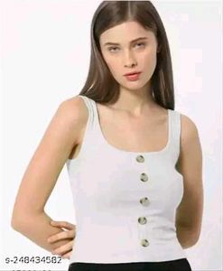 Ribbed Button-Up Crop Top