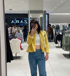 Stylish Yellow Cropped Jacket
