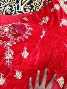 Exquisite Red Velvet Lehenga Choli