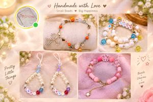 Boho Beaded Charm Bracelet 4 color available ♡