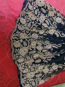 Elegant Black & Gold Embroidered Dress