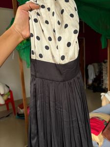 Vintage Polka Dot Pleated Dress