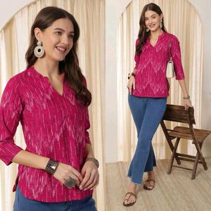 Stylish Pink Kurta with White Print