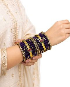 Stunning Purple &amp; Gold Bangles