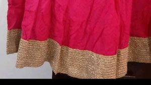 Elegant Pink stretchable Skirt with short kurti