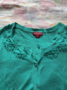 Green Button-Up Cardigan