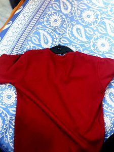 Red Wrap Style Top
