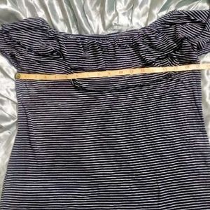 Striped Off-Shoulder Ruffle Top