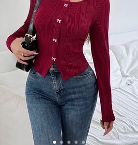 Chic Red Pleated Button-Up Top