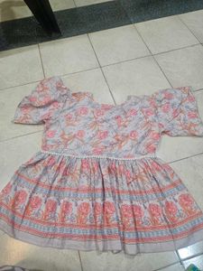 Boho Floral Print Kurta Top