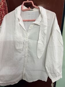Chic White Button-Up Blouse