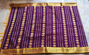 Purple &amp; Gold pattu Saree