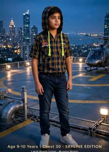 Kids Checkered Hooded Shirt