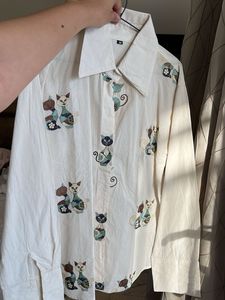 Unique Embroidered Cat Shirt