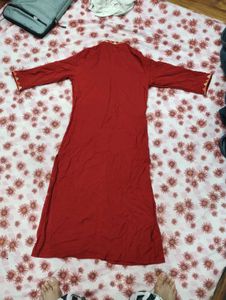 Maroon Printed Kurta