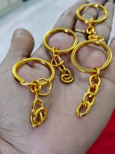 Golden Colour Key Chain Making With Jump Ring