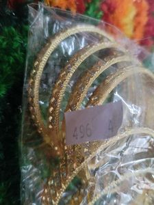 Brass Gold 6 Bangle Set
