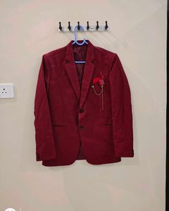 Men's Elegant Maroon 3-Piece Suit Set |