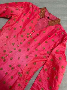Stunning Pink Silk Anarkali Gown