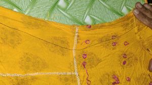 3/4th Yellow Floral Print gown