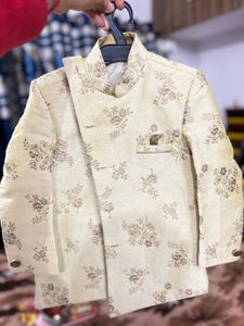 Elegant Boys' Floral Print Sherwani