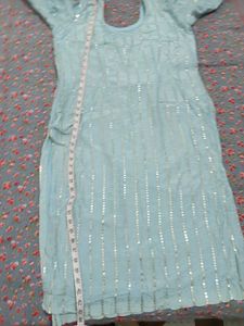 Stunning Sequined Blue Kurta