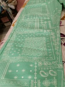 New Mint Green Bandana Print Jeans