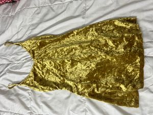 Gold Velvet Forever 21 Mini Dress