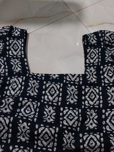 Stylish Navy Blue Printed Kurta
