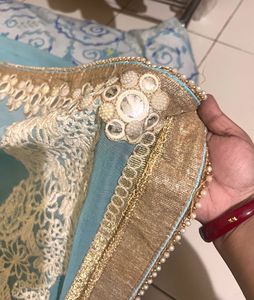 Elegant Blue Saree with Blouse Piece