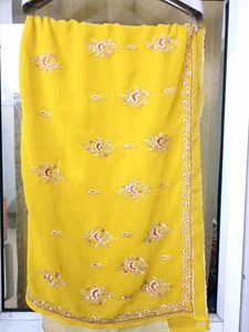 Embroidered Saree + Blouse