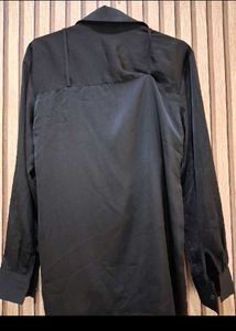 Elegant Black Tie Wrap Shirt Blouse