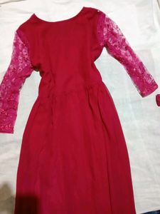 price drop🩷Pink Alia-cut kurtha set