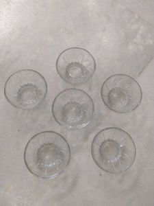 Set of 6 Glass Dessert Bowls